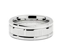 Anelli di tungsteno per gli uomini di nozze modello mattone placcato rodio dimensioni carino anelli per coppie, B, Metallo, Nessuna pietra preziosa
