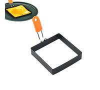 Anelli di uova a piastra set di stampo non stick - anello di uova fritto in acciaio inossidabile quadrato con manico in silicone | Pancake Shapers for Breakfast Sandwich Omelettes Cucina | Strumento d
