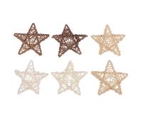 Anelli di vite lavorati a mano, stelle, ornamenti rustici in vimini di rattan,