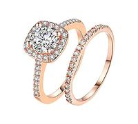 Anelli di zircone per donne, donne suonano anelli di gioielli di strass per uomini dimensioni 6-11 coppie di dita regalo in lega classiche regali di San Valentino per la festa della moglie Anelli da