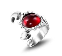 Anelli Donna, Anelli Donna in Acciaio Inossidabile Taglia 25 27.9mm Scorpione con Pietra Rossa Custom Regalo per Figlia Mother'S Day Gioielli