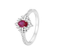 Anelli Donna Fidanzamento Anello Oro Bianco 18K AU750 Ruby Creato in Laboratorio Elegante Misurare 8 Aggiornamento 3.0 per Moglie Cocktail Gioielli