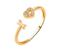 Anelli Donna Regolabili Anello aperto regolabile Alfabeto Gioielli Personalizzati Anello singolo da donna per le donne Anelli per coppie da festa ragazze Ring Sizer (A, One Size)