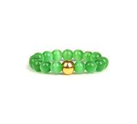 Anelli Donna Regolabili, Anello Di Pietra Naturale Verde Occhio Di Gatto Con Perline Anello Elastico Girevole Anello Aperto Da Donna Regolabile 7 Anelli Di Pietre Preziose Chakra Reiki Anello Eterno