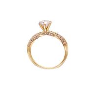 Anelli Donna Vintage, Fede Nuziale 6 Griffe Oro Giallo 14K con 0.5Ct Rotonda Diamante Creato Taglia 16