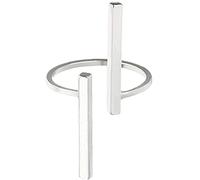 Anelli Double Bar Line Geometric Rings Open CreatRingsUomo/Donna (Argento) 1 Pz Durability