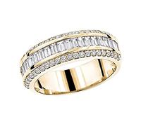 Anelli Economici Anelli con triplo strass in oro Anelli con diamanti per gioielli da donna con diamanti e zirconi completi per donna Taglia 5 11 Metti Anello Su Di Esso (A-Gold, 9)