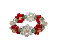 Anelli elastici con perline in colori vivaci Sofisticati anelli a fiore per l'uso quotidiano e occasioni speciali Anelli elastici con perline, Misura unica, come descritto, come descritto