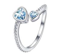 Anelli fini da donna con decompressione, anello rotante, anello di decompressione, regalo di compleanno per lei, minimalista, cristallo di nascita, anello con strass regolabile, Taglia unica, Rame