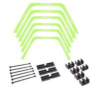 Anelli for l'agilità, 6 pezzi, anelli for l'allenamento, anelli for l'agilità, anelli for il calcio, esagonali piegati, scaletta for esercizi(B6pcs Green)