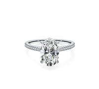 Anelli grossi da donna, la fede nuziale con moissanite ovale da 3 carati, regalo unico per donna, I 1/2, Platino, Moissanite