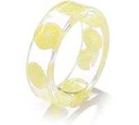 Anelli grossi in resina acrilica colorata, anelli impilabili in plastica e trasparenti, carini anelli aperti retrò, gioielli regalo per donne e ragazze, limone trasparente