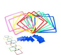 Anelli Hopse per bambini, gioco di anelli di luppolo | Divertente giocattolo per parco giochi | Percorso a ostacoli con pouf da 15 pollici quadrati con connettori per bambini, interni ed esterni