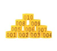 Anelli identificativi in plastica per zampe pollo, Anelli alla caviglia for uccelli in plastica multicolore da 100 pezzi, fascette di identificazione numerate con clip 16 mm(Yellow)