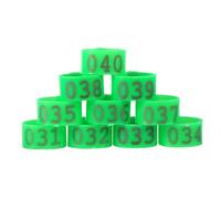 Anelli identificativi in plastica per zampe pollo, Anelli alla caviglia for uccelli in plastica multicolore da 100 pezzi, fascette di identificazione numerate con clip 16 mm(Green)