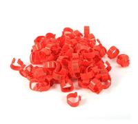 Anelli identificativi in plastica per zampe pollo, Anelli for Cosce di Pollame Multicolor 100pz Numerati 001-100 in Plastica(Red)