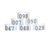 Anelli identificativi in plastica per zampe pollo, Anelli for cosce di pollo digitali 100 pezzi 2,0 cm pollame con fibbia aperta in plastica multicolore(WHITE)