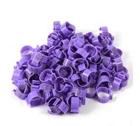 Anelli identificativi in plastica per zampe pollo, Anello for coscia di pollo multicolore, 100 pezzi, strumento identificazione del pollame, clip da 16 mm(PURPLE)