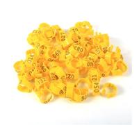 Anelli identificativi in plastica per zampe pollo, Anello for coscia di pollo multicolore, 100 pezzi, strumento identificazione del pollame, clip da 16 mm(Yellow)