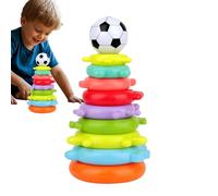 Anelli impilabili giocattolo - 20x10x10cm, plastica, multicolore, gioco di equilibrio, giocattolo educativo | Torre sicura per bambini, sviluppo di asili e abilità di viaggio