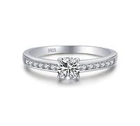 Anelli impilabili per donna in argento sterling S925 con quattro punte intarsiate con pietre preziose artificiali, anello alla moda, delicato, per matrimonio