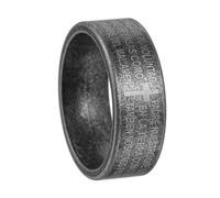Anelli in acciaio inossidabile con croce delle Scritture, anello con croce del Padre Nostro cristiano, anello biblico vintage da 8 mm con finitura satinata per uomo, anelli religiosi (7)