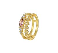 Anelli in ametista da donna, anelli d'oro unici a due file con ametista viola a forma di marquise oro giallo, R 1/2, Oro giallo 18 carati, Ametista