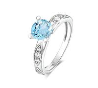 Anelli in argento 925 per donna Topaz Anello da donna Anello in argento personalizzato gioielli da donna, O 1/2, A