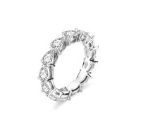 Anelli in argento con glitter, anello dichiarato con moissanite a pera da 5 ct, oro bianco 9 carati, misura 16 (17,8)