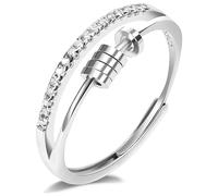 Anelli in Argento per Donne Ragazze Anxiety Argento Sterling 925 Anello Regolabile Anello Aperto Impilabile Anello Falange Gioielleria Semplice Regali