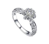 Anelli in argento Sterling 925 placcati in argento Sterling 925 per donne con zirconi cubici per anelli di nozze impilabili per donne e bow stacking set di anelli in argento da donna vintage, 11