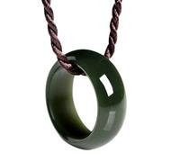 Anelli in giada 100% naturale Hetian nero verde anello di giada anello di giada maschile e femminile anello di giada anelli regalo (taglia: 8 UK)