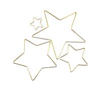 Anelli in metallo per lavori di bricolage - 4 ciondoli a forma di stella a cinque punte, anelli a forma di cuore, per feste, feste, progetti artistici, scuola, attività per adulti, bambini, ragazzi