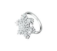 Anelli in rame leggero con fiocco di neve a doppio strato con pietre di zircone, accessori per le dita per l'uso quotidiano e occasioni speciali, rame, come descritto, come descritto