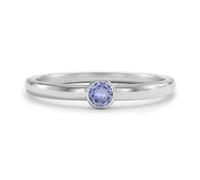 Anelli In Sterling Silver 925 Con Pietra Di Nascita Simulata CZ Per Ragazze