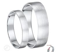 Anelli Insieme His & Hers In Argento Sterling Satinato Opaco 4mm 6mm Fedi