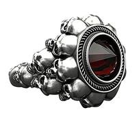 Anelli Irrequieti per Gli Uomini Ling Ring A Ster Argento fatto a mano regalo uomo anello teschio per anelli Taglia 5 Anelli Da (As shows, M)