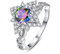 Anelli Minimalisti Anelli anello creati con taglio arcobaleno farciti ovali da donna Anelli Della Lingua per Il Sesso (Multicolor, 6)