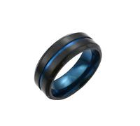Anelli Nuziale, Anello Donna Blu Acciaio Inossidabile Taglia 25 Opaco Bicolore Custom Regalo per Migliore Amico Valentines Day Gioielli