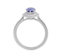 Anelli nuziali da donna in oro bianco con zaffiro blu a goccia 3 ct, regalo unico per amiche e donne, I 1/2, Oro bianco 9 carati, Zaffiro