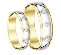 Anelli Nuziali His E Hers In Diamante 9ct Bande Da 5mm E 6mm