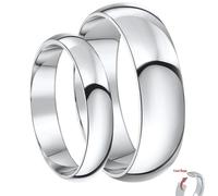 Anelli Nuziali In Argento Sterling Pesante Forma A Corte His & Hers 4&6mm