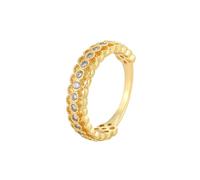 Anelli Oro 9K, Anelli Donna Vintage Bianco Moissanite Svuotare Oro Giallo 375 per Matrimonio Promessa Misura 17