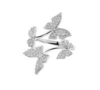 Anelli Oro E Argento Con Cuore Aperto Farfalla Anelli Matrimonio Argento Regolabile Gioielli Ragazza Accessori Volanti E Anello Di Cristallo Regolabile Per Le Donne Anello Anello Anello, Taglia unica