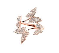 Anelli Oro E Argento Con Cuore Aperto Farfalla Anelli Matrimonio Argento Regolabile Gioielli Ragazza Accessori Volanti E Anello Di Cristallo Regolabile Per Le Donne Anello Anello Anello, Taglia unica