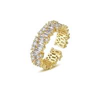 Anelli Oro Giallo Donna 18Kt, Anelli Nuziale Bianco Moissanite Svuotare Oro Regalo Di Compleanno Misura 22