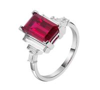 Anelli Oro Giallo Donna 18Kt, Fedi Nuziali Metallo Rosso 1 Carati Ruby Creato Elegante Oro per Matrimonio Promessa Misura 8