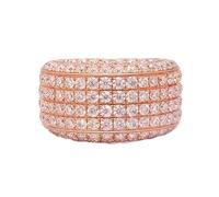 Anelli Oro Rosa Uomo 18K, Anello Uomo Fungo Pieno di Moissanite Taglia 22 Anniversario Regali Per Donna