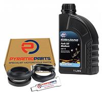 Anelli paraolio per forcella + tappi antipolvere e olio per forcella (1 litri): Yamaha Cygnus 125 04-05 33 mm.