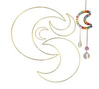 Anelli per - 4 ciondoli a stella a cinque punte - acchiappasogni di pentagramma, cerchi metallici, per matrimonio, festa, casa, esterno, progetto artistico, corona per adulti e bambini